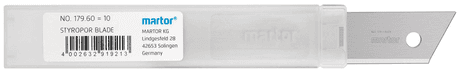 Стиропоровое лезвие Martor № 179 (упак. 10 шт) нержавеющая сталь 179.60